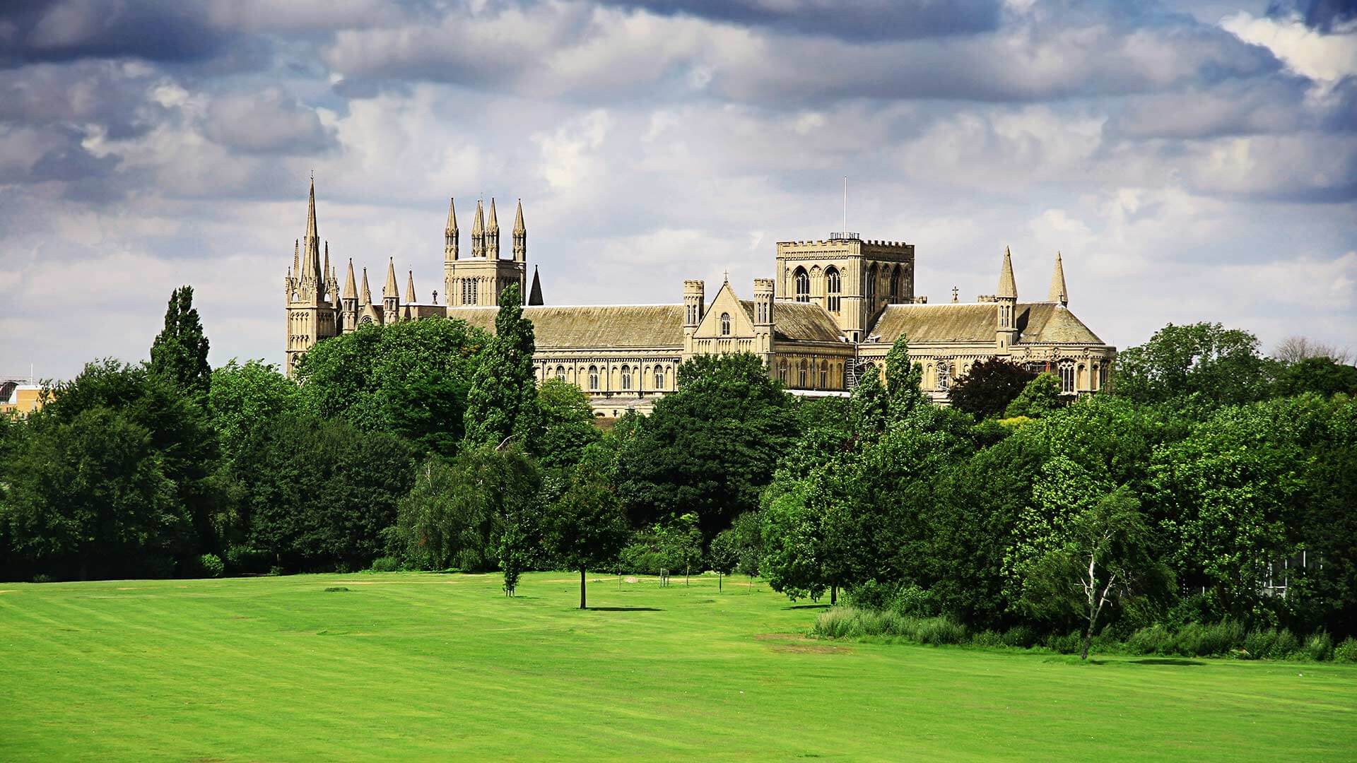 English landscape with cathedral