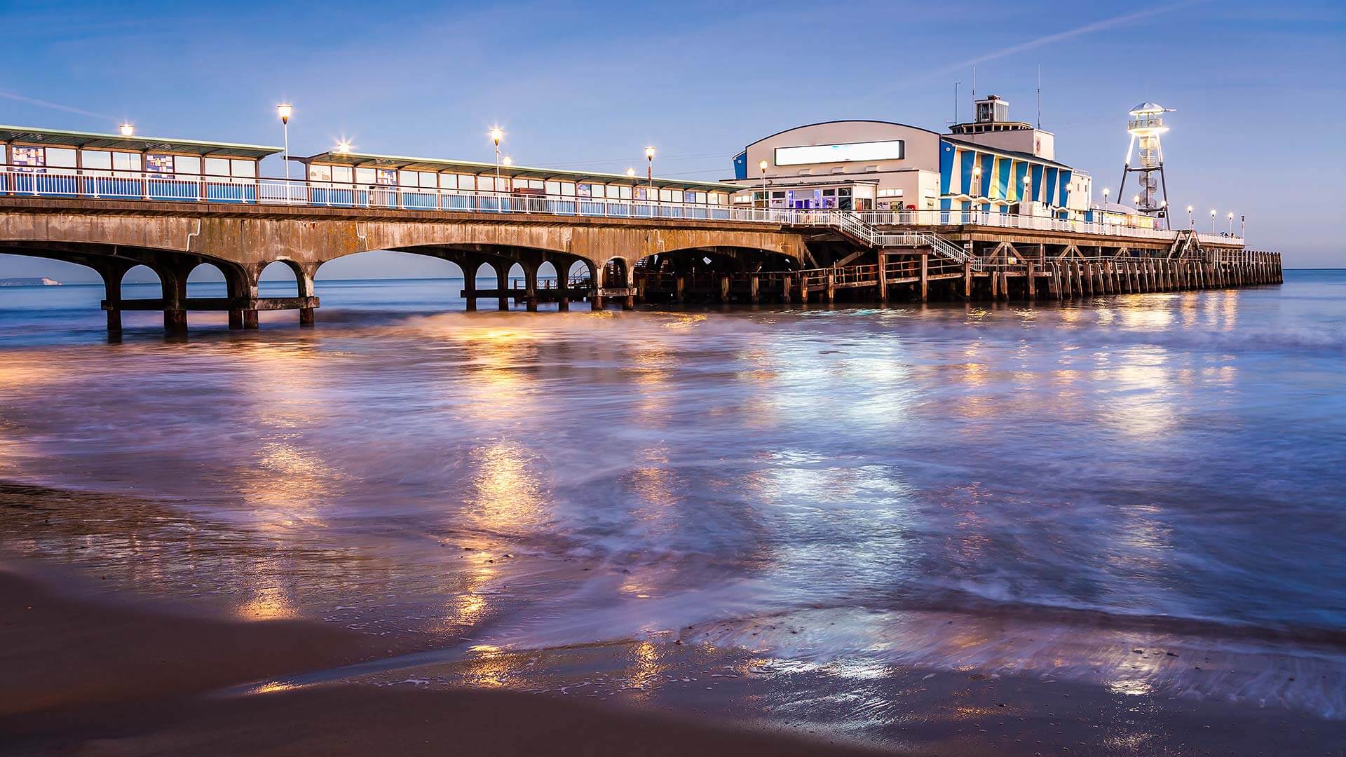 Bournemouth pier at night