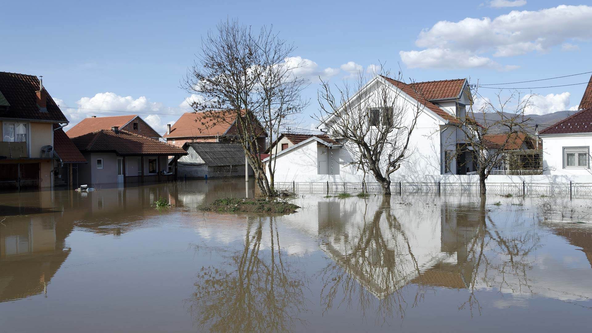 Flooded houses