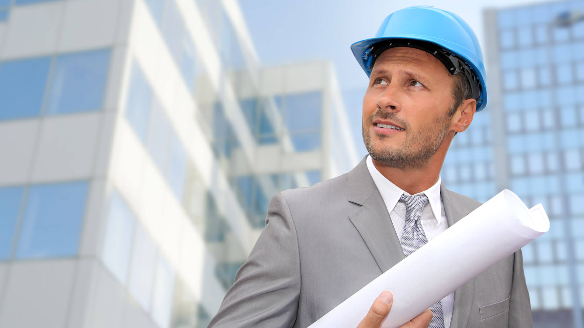 Man with building plans