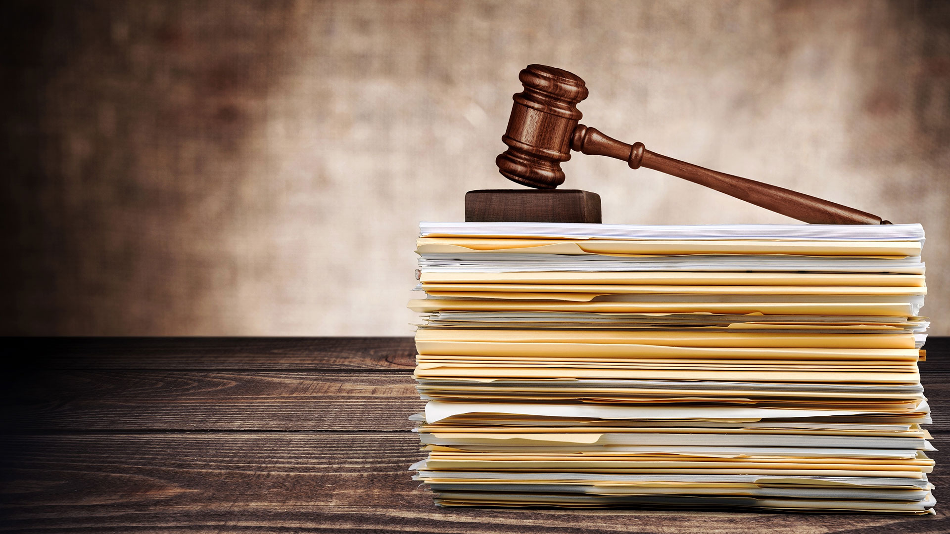 Documents and gavel