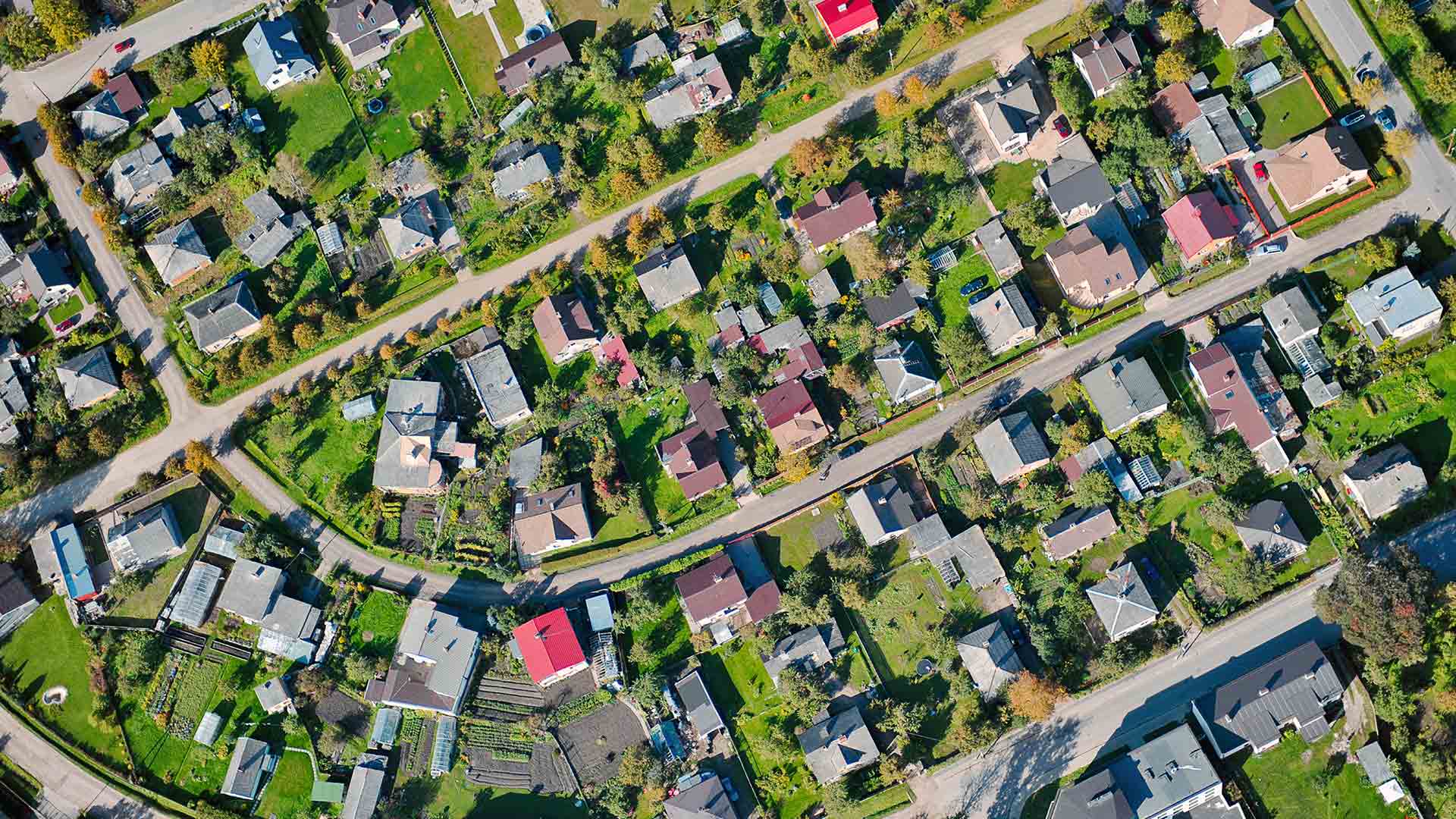 Aerial view of houses